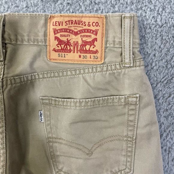 Levi’s 511 Men’s Jeans Tan Distressed Slim 30x30 - Picture 5 of 7